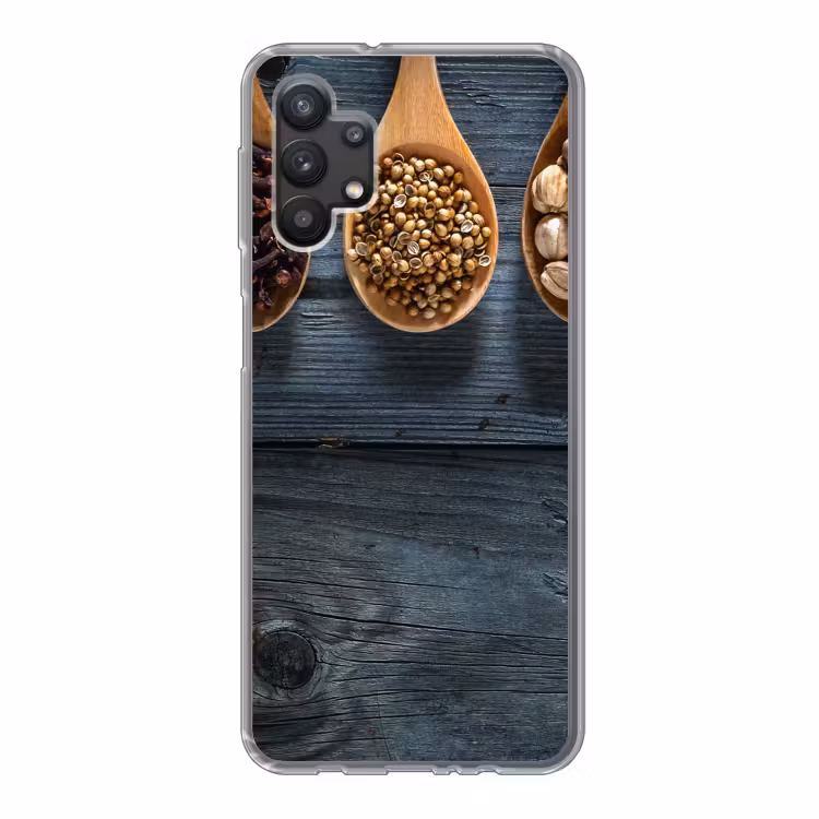 Kruiden - Lepels - Hout - Keuken - Specerijen - Industrieel Telefoonhoesje Samsung Galaxy A32 5G klein -3d
