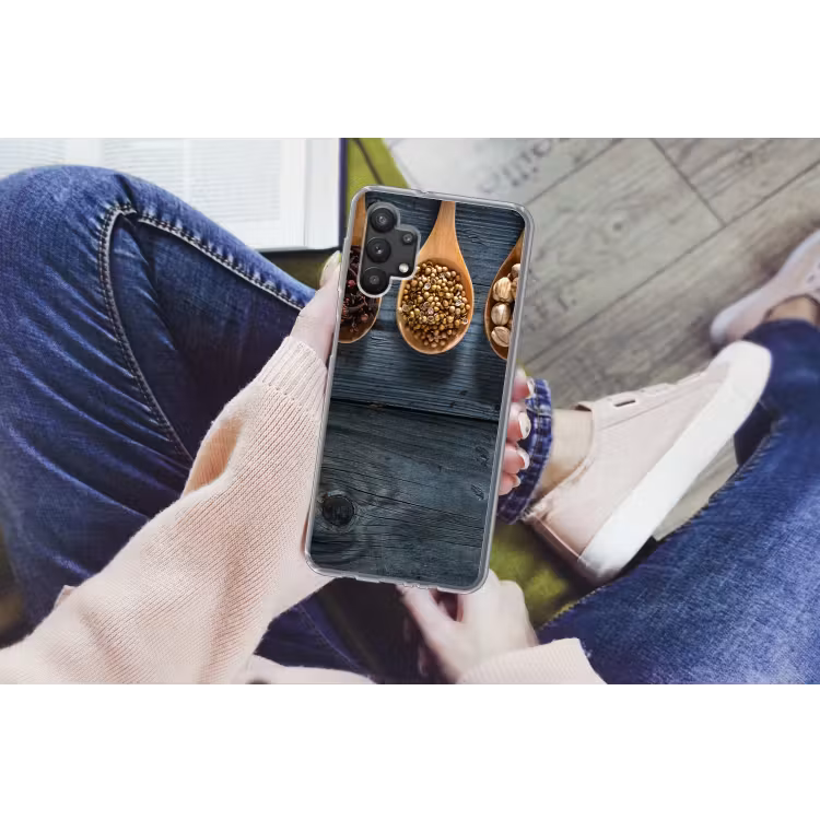 Kruiden - Lepels - Hout - Keuken - Specerijen - Industrieel Telefoonhoesje Samsung Galaxy A32 5G klein -handA32_5G