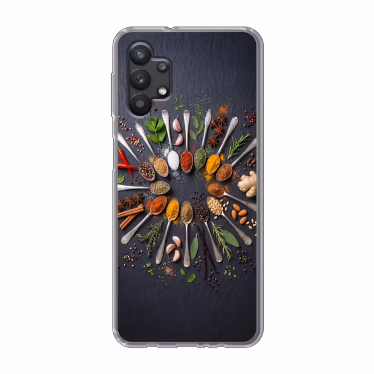 Kruiden - Lepels - Culinair - Kleurrijk - Sfeervol Telefoonhoesje Samsung Galaxy A32 5G klein -3d
