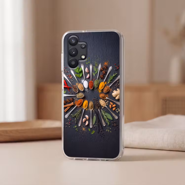 Kruiden - Lepels - Culinair - Kleurrijk - Sfeervol Telefoonhoesje Samsung Galaxy A32 5G klein -sfeer2