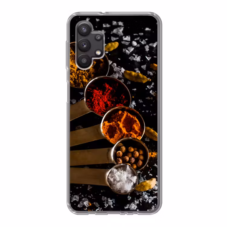 Kruiden - Lepels - Zout - Specerijen - Zwart Telefoonhoesje Samsung Galaxy A32 5G klein -3d