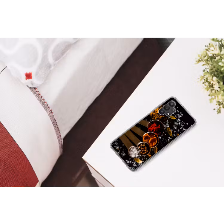 Kruiden - Lepels - Zout - Specerijen - Zwart Telefoonhoesje Samsung Galaxy A32 5G klein -kamerA32_5G