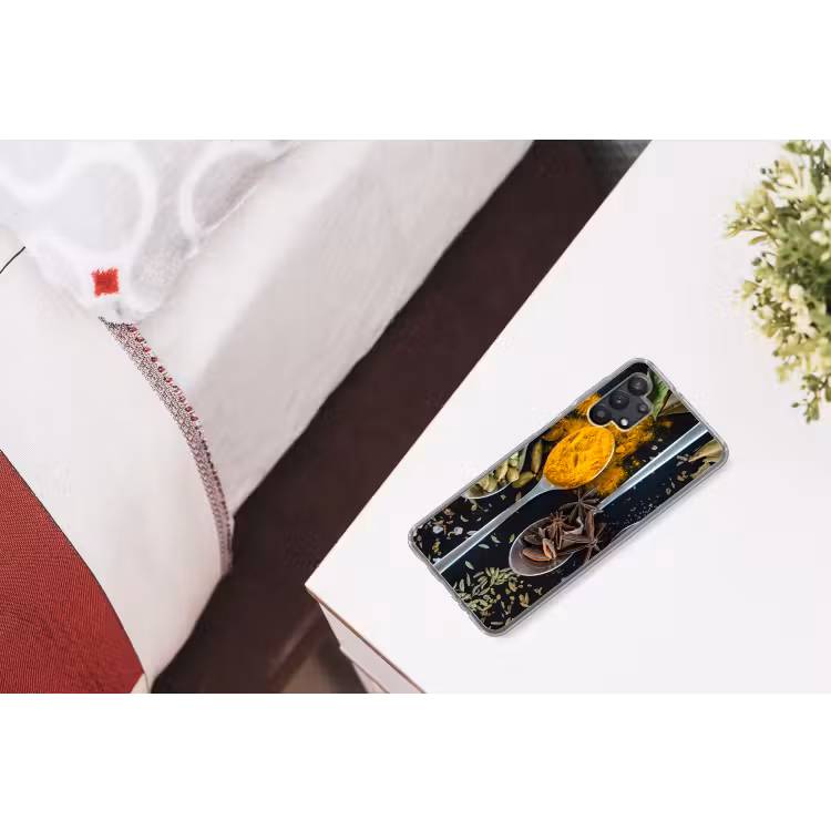 Kruiden - Lepel - Specerijen - Zwart - Keuken Telefoonhoesje Samsung Galaxy A32 5G klein -kamerA32_5G