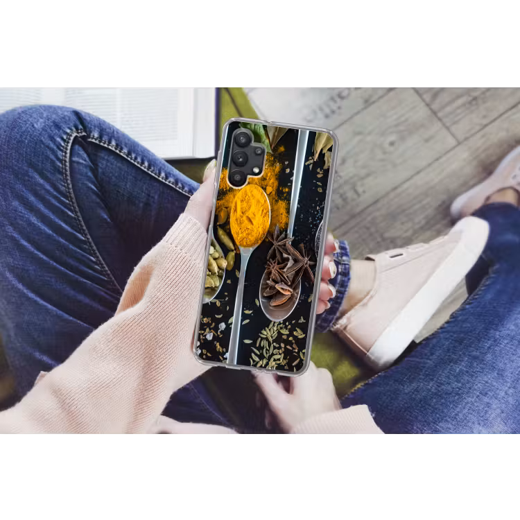 Kruiden - Lepel - Specerijen - Zwart - Keuken Telefoonhoesje Samsung Galaxy A32 5G klein -handA32_5G