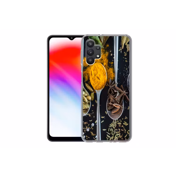 Kruiden - Lepel - Specerijen - Zwart - Keuken Telefoonhoesje Samsung Galaxy A32 5G klein -dubbelA32_5G