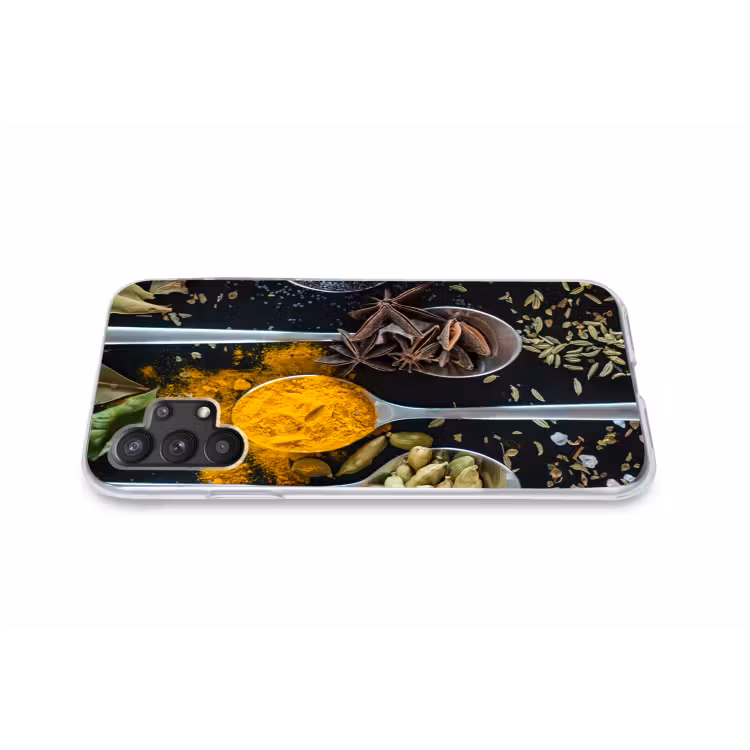 Kruiden - Lepel - Specerijen - Zwart - Keuken Telefoonhoesje Samsung Galaxy A32 5G klein -liggendA32_5G