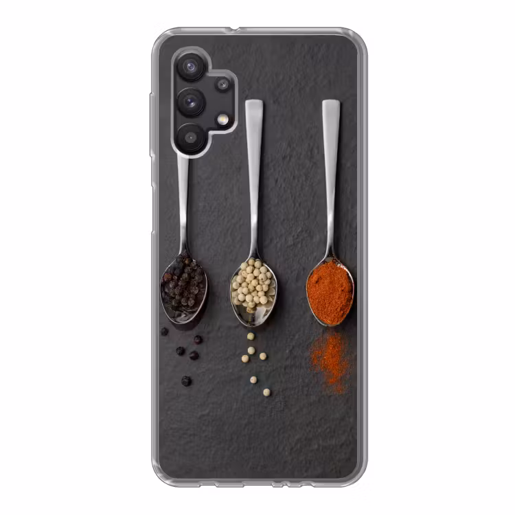Specerijen - Lepels - Tafel - Rustiek - Kruiden Telefoonhoesje Samsung Galaxy A32 5G klein -3d