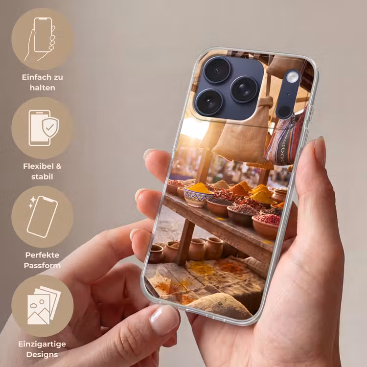 Handyhülle - Gewürze – Markt – Bunt - Specerijen - Markt - Kleurrijk Telefoonhoesje iPhone 17 Pro klein