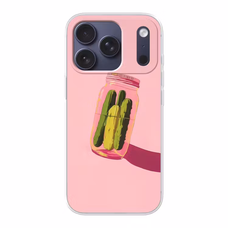 Augurken - Pot - Schaduw - Roze Telefoonhoesje iPhone 17 Pro klein -3d