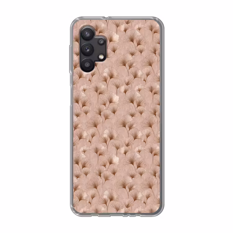 Ginkgo - Patroon - Roze Telefoonhoesje Samsung Galaxy A32 5G klein 346 -3d