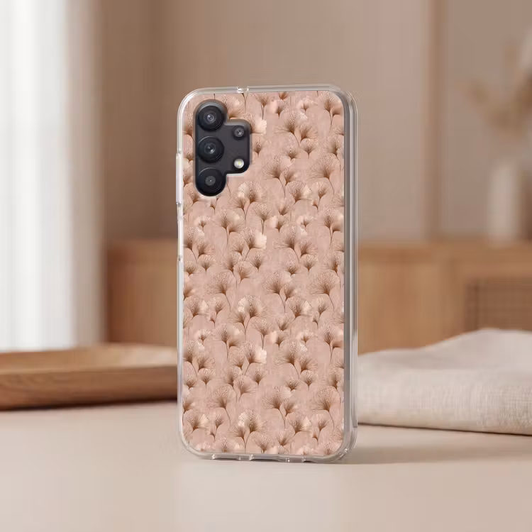 Ginkgo - Patroon - Roze Telefoonhoesje Samsung Galaxy A32 5G klein 346 -sfeer2