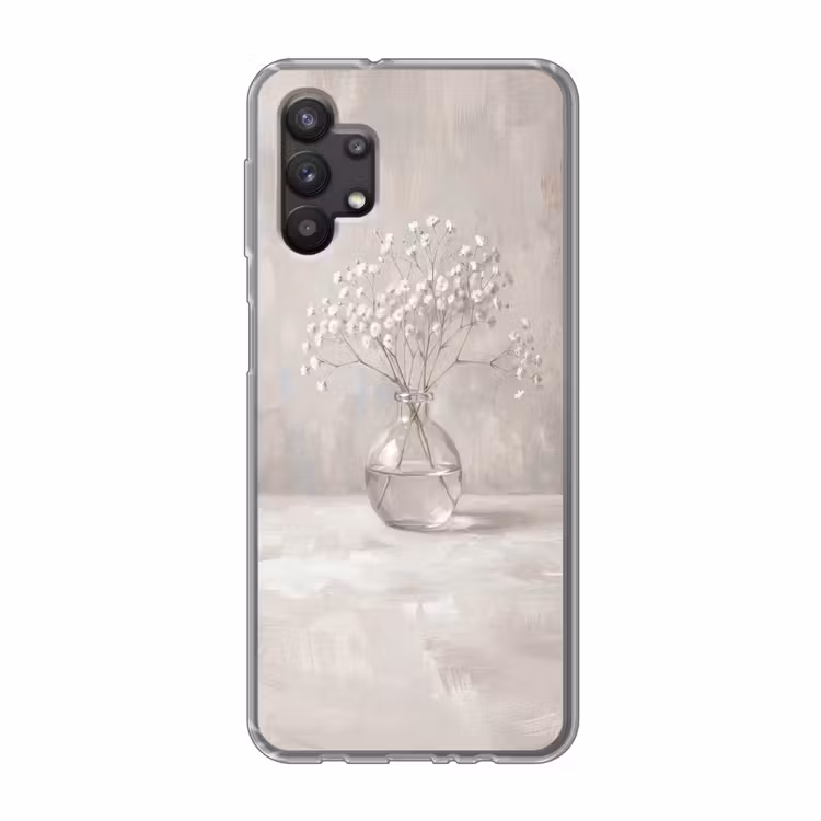 Gipskruid - Vaas - Wit Telefoonhoesje Samsung Galaxy A32 5G klein -3d