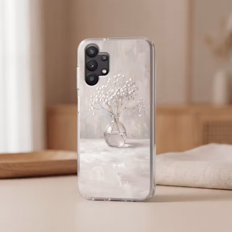 Gipskruid - Vaas - Wit Telefoonhoesje Samsung Galaxy A32 5G klein -sfeer2