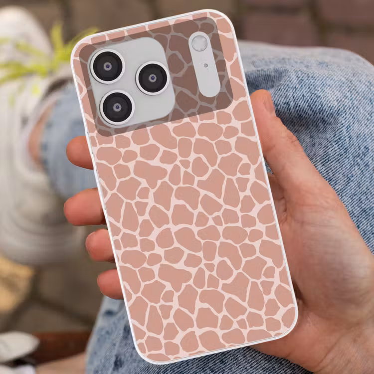 Giraffe - Lichtroze - Warm - Roze Telefoonhoesje iPhone 17 Pro klein 878 -sfeer2