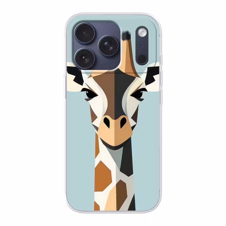 Giraffe - Illustratie - Bruin - Minimalistisch Telefoonhoesje iPhone 17 Pro klein -3d