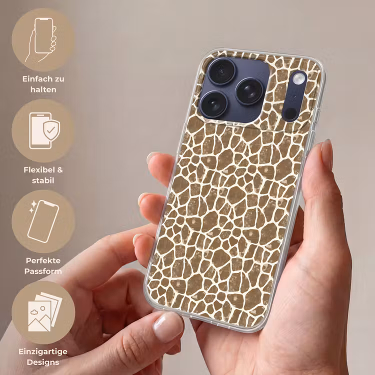 Giraf - Klassiek - Bruin Telefoonhoesje iPhone 17 Pro klein 878 -sfeer3_DE