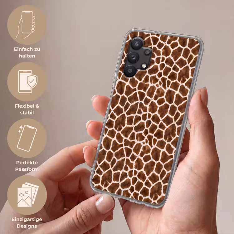 Giraf - Vacht - Klassiek - Bruin Telefoonhoesje Samsung Galaxy A32 5G klein -sfeer3_DE