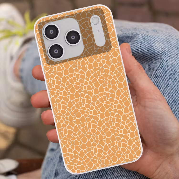 Giraf - Oranje - Patroon Telefoonhoesje iPhone 17 Pro klein 878 -sfeer2