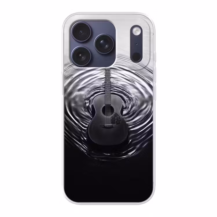 Gitaar - Hout - Water Telefoonhoesje iPhone 17 Pro klein -3d