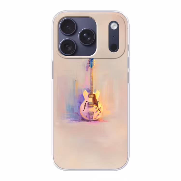 Gitaar - Pastel - Schilderachtig Telefoonhoesje iPhone 17 Pro klein -3d