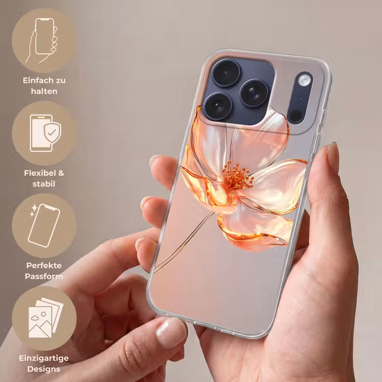 Glazen - Bloem - Roze Telefoonhoesje iPhone 17 Pro klein -sfeer3_DE