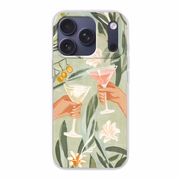 Glazen - Proosten - Bladeren - Groen Telefoonhoesje iPhone 17 Pro klein -3d