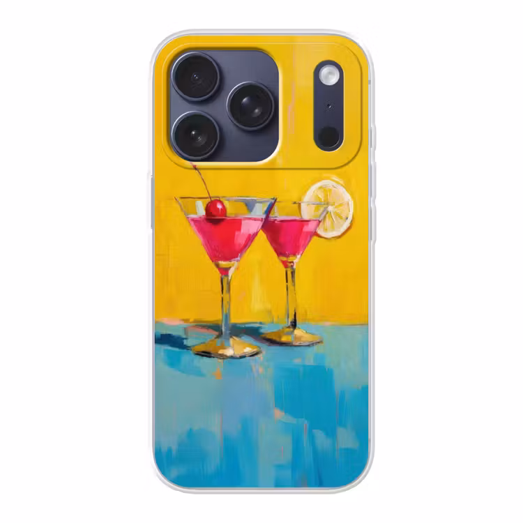 Glazen - Cocktail - Citroen - Kers Telefoonhoesje iPhone 17 Pro klein -3d