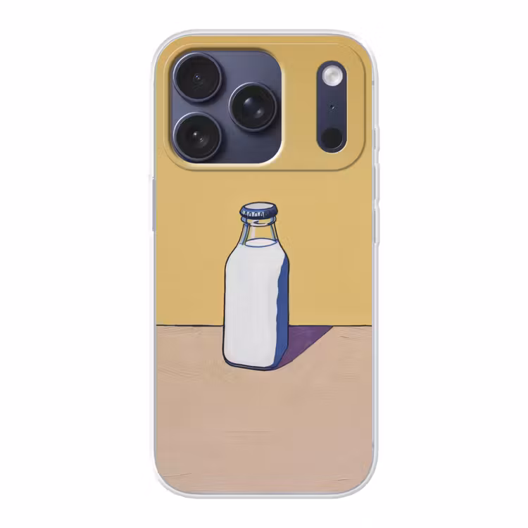 Glazen - Fles - Illustratie - Melk Telefoonhoesje iPhone 17 Pro klein -3d
