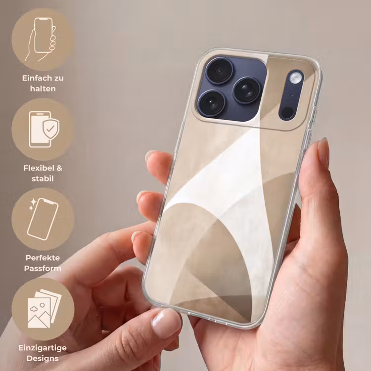 Vloeiende vlakken - Harmonieus - Golvend Telefoonhoesje iPhone 17 Pro klein -sfeer3_DE