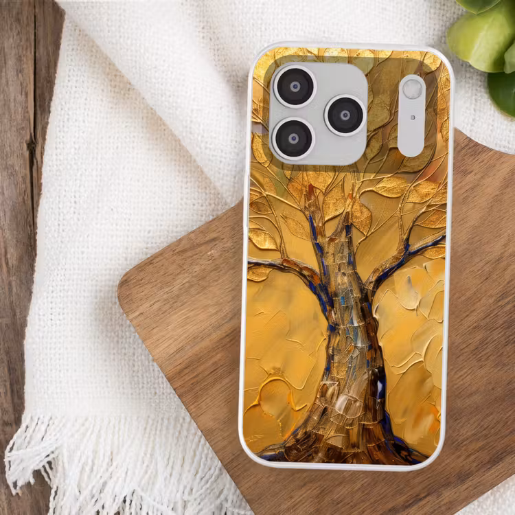 Goud - Boom - Abstract - Modern Telefoonhoesje iPhone 17 Pro klein -sfeer1