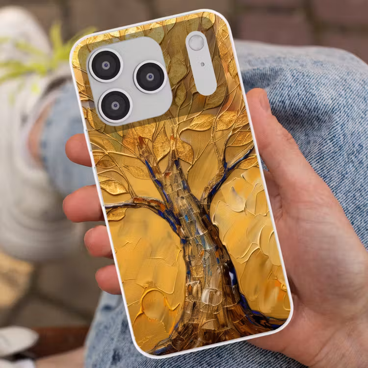Goud - Boom - Abstract - Modern Telefoonhoesje iPhone 17 Pro klein -sfeer2