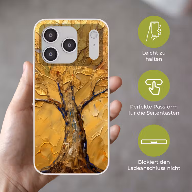 Goud - Boom - Abstract - Modern Telefoonhoesje iPhone 17 Pro klein -sfeer3_DE
