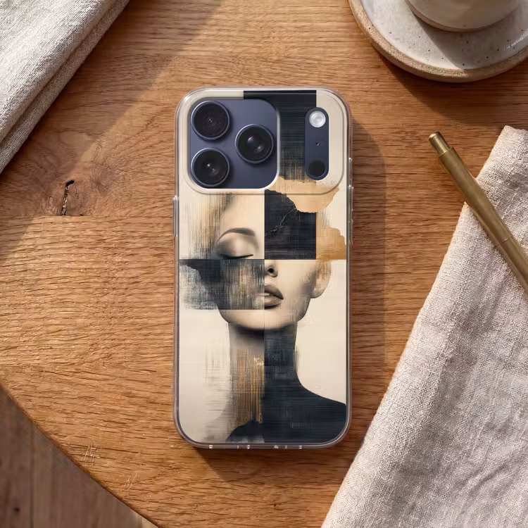 Goud - Vrouw - Rechthoeken Telefoonhoesje iPhone 17 Pro klein -sfeer1