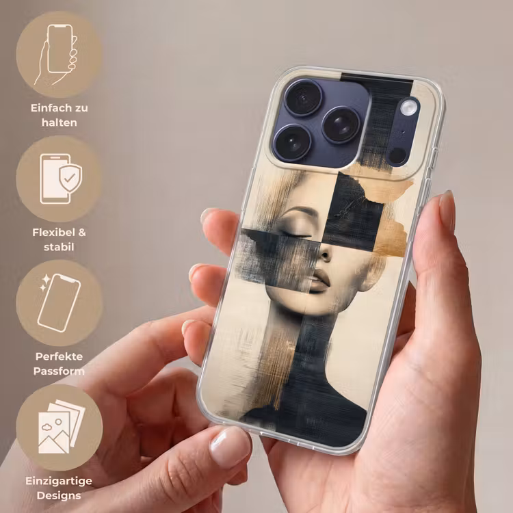 Goud - Vrouw - Rechthoeken Telefoonhoesje iPhone 17 Pro klein -sfeer3_DE