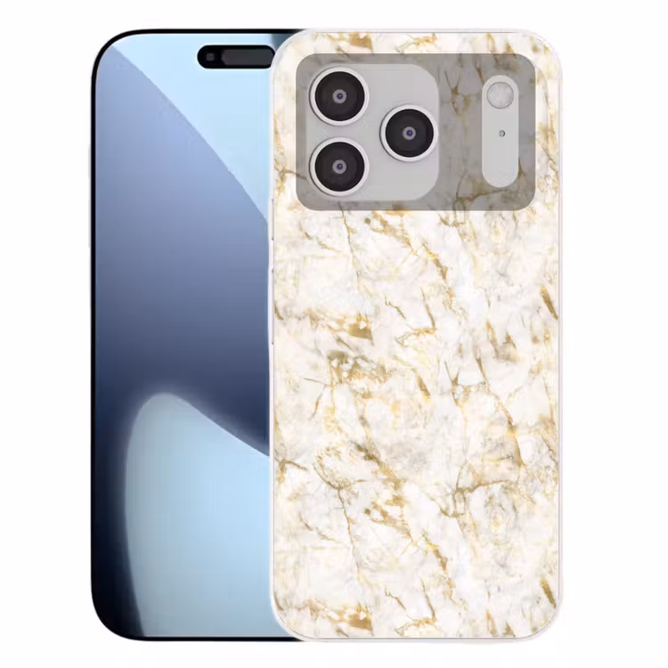 Goud - Licht - Nerf - Marmer Telefoonhoesje iPhone 17 Pro klein 878 -3d