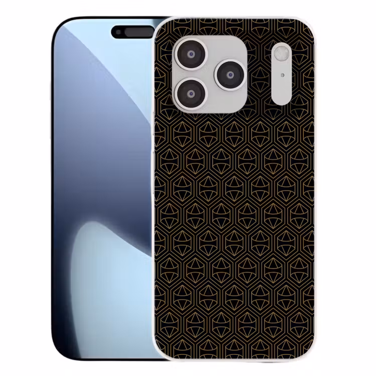 Goud - Zwart - Diamant Telefoonhoesje iPhone 17 Pro klein 878 -3d