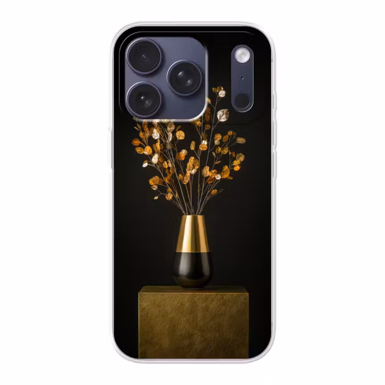 Goudbruine - Bladeren - Vaas - Herfstachtig Telefoonhoesje iPhone 17 Pro klein -3d