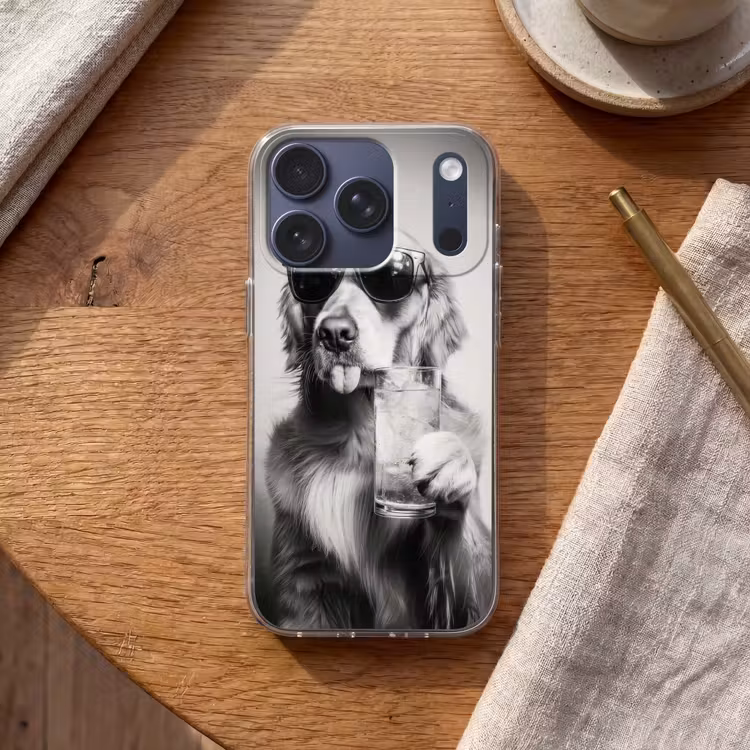 Golden retriever - Hond - Zonnebril - Gkas Telefoonhoesje iPhone 17 Pro klein -sfeer1