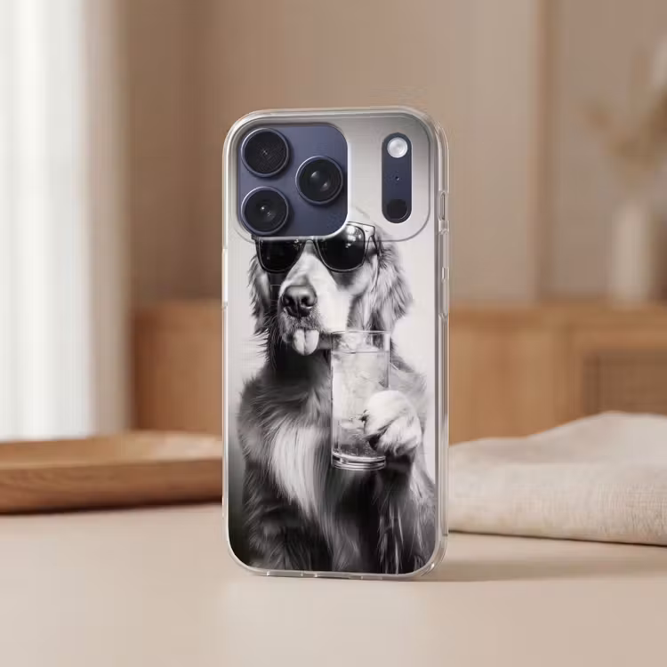Golden retriever - Hond - Zonnebril - Gkas Telefoonhoesje iPhone 17 Pro klein -sfeer2