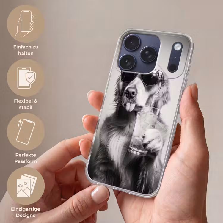 Golden retriever - Hond - Zonnebril - Gkas Telefoonhoesje iPhone 17 Pro klein -sfeer3_DE