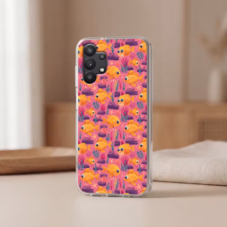 Goudvissen - Koraal - Kleurrijk Telefoonhoesje Samsung Galaxy A32 5G klein 346 -sfeer2