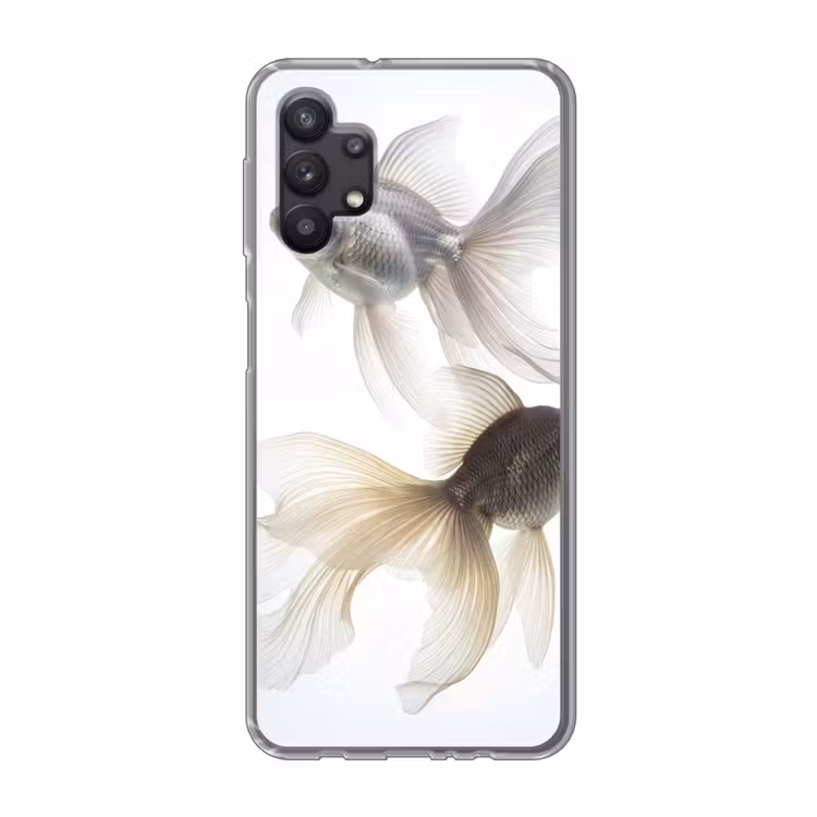 Goudvissen - Modern - Wit Telefoonhoesje Samsung Galaxy A32 5G klein -3d