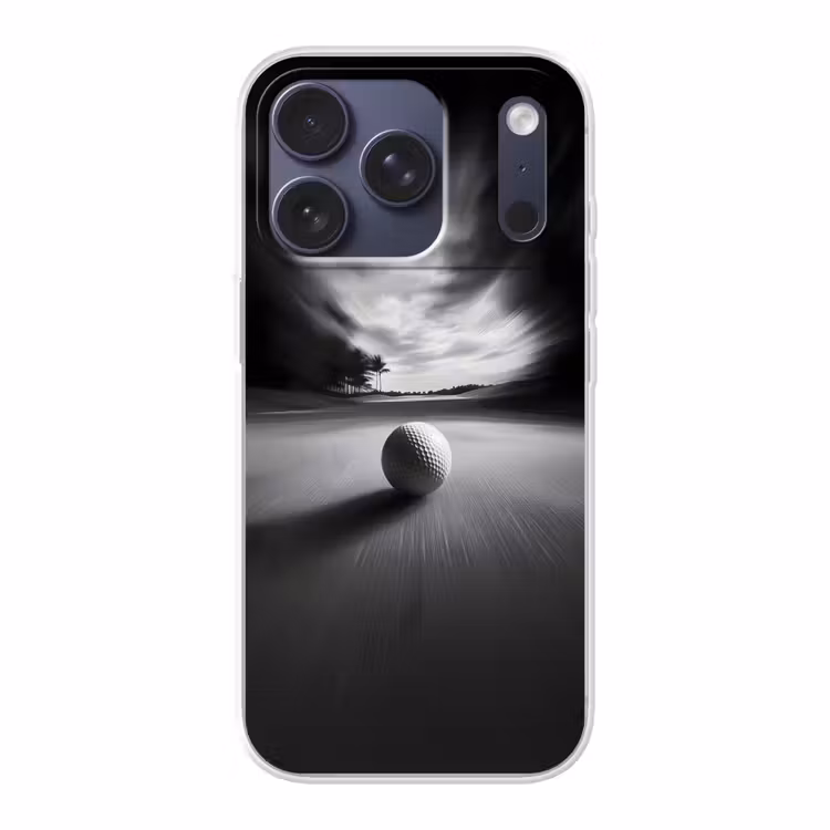 Golfbal - Wazig - Zwart Telefoonhoesje iPhone 17 Pro klein -3d