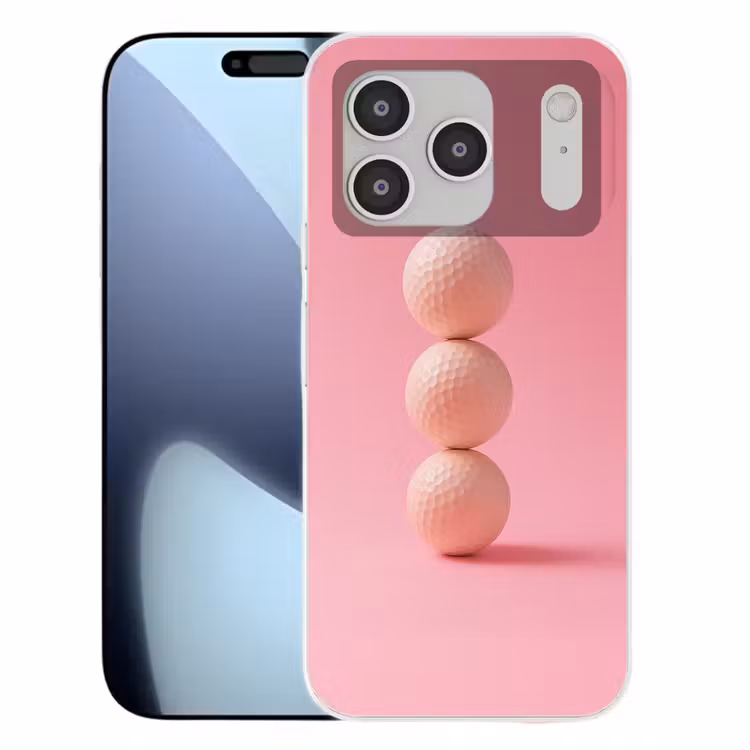 Golfballen - Roze - Drie Telefoonhoesje iPhone 17 Pro klein -3d