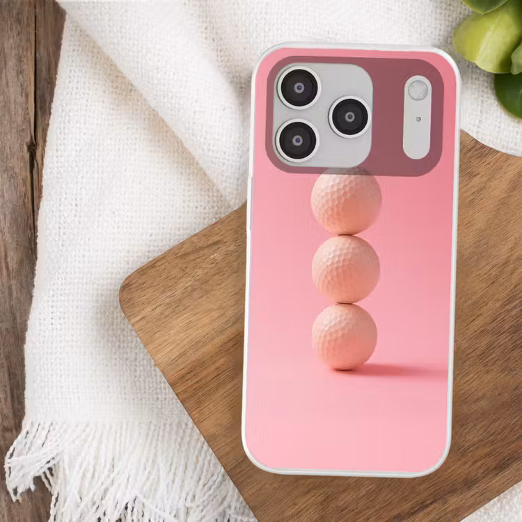 Golfballen - Roze - Drie Telefoonhoesje iPhone 17 Pro klein -sfeer1