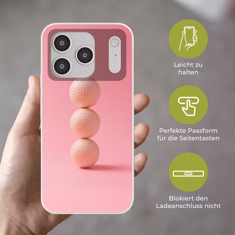 Golfballen - Roze - Drie Telefoonhoesje iPhone 17 Pro klein -sfeer3_DE