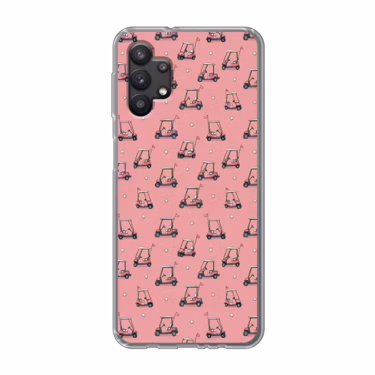 Golfkar - Retro - Roze Telefoonhoesje Samsung Galaxy A32 5G klein 346 -3d