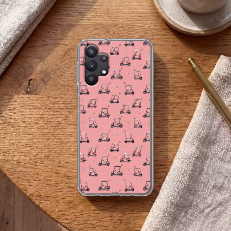 Golfkar - Retro - Roze Telefoonhoesje Samsung Galaxy A32 5G klein 346 -sfeer1