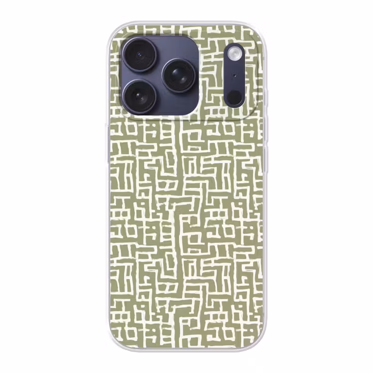 Grafisch - Patroon - Groen Telefoonhoesje iPhone 17 Pro klein 878 -3d