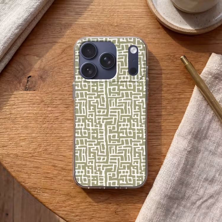 Grafisch - Patroon - Groen Telefoonhoesje iPhone 17 Pro klein 878 -sfeer1